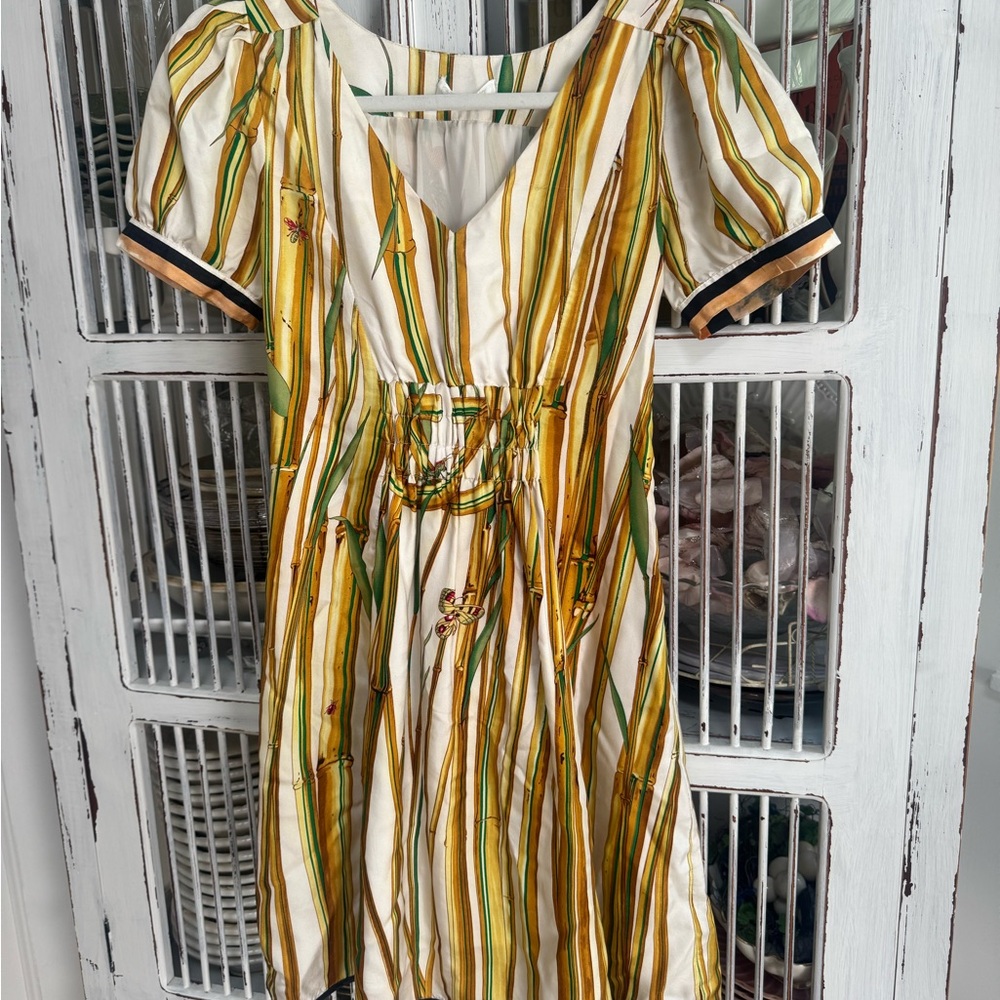 Striped Green and Yellow Dress